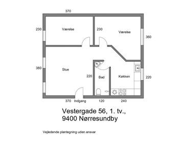 Vestergade 56 1.TV, 9400 Nørresundby - Vestergade 56 1.TV, 9400 Nørresundby, Nørresundby